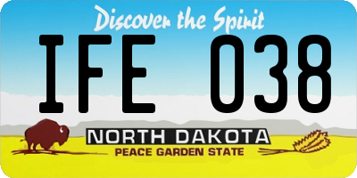 ND license plate IFE038