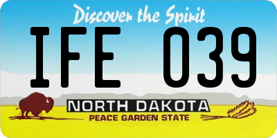ND license plate IFE039