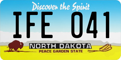 ND license plate IFE041