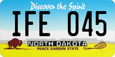 ND license plate IFE045