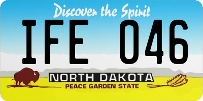 ND license plate IFE046