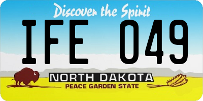 ND license plate IFE049