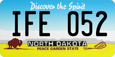 ND license plate IFE052