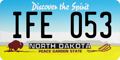 ND license plate IFE053