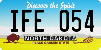 ND license plate IFE054
