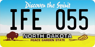 ND license plate IFE055