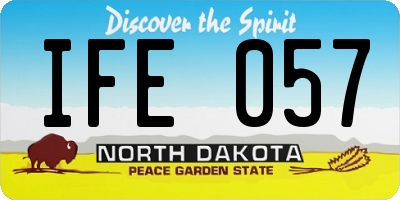 ND license plate IFE057