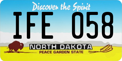 ND license plate IFE058