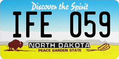 ND license plate IFE059