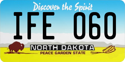 ND license plate IFE060