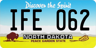 ND license plate IFE062
