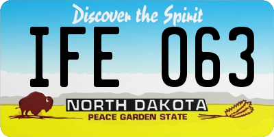 ND license plate IFE063