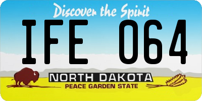 ND license plate IFE064