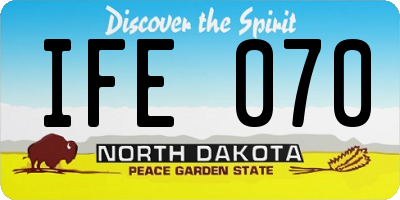 ND license plate IFE070