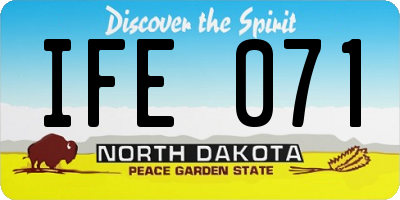 ND license plate IFE071