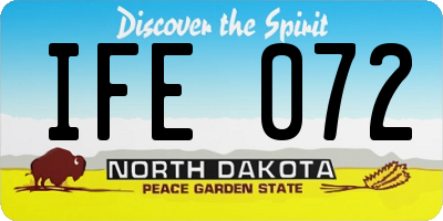 ND license plate IFE072