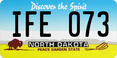 ND license plate IFE073