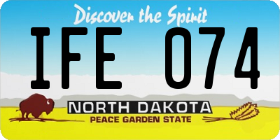ND license plate IFE074