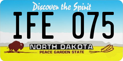 ND license plate IFE075