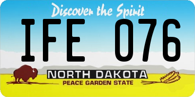 ND license plate IFE076