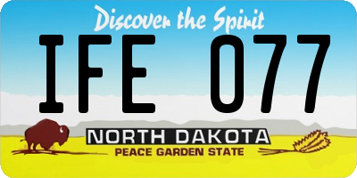 ND license plate IFE077