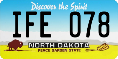 ND license plate IFE078