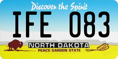 ND license plate IFE083