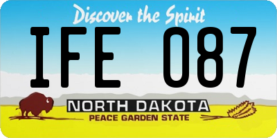 ND license plate IFE087