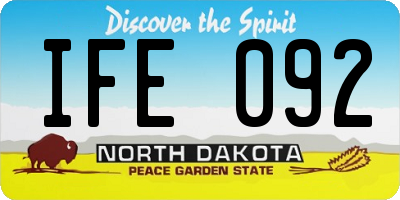 ND license plate IFE092