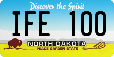 ND license plate IFE100
