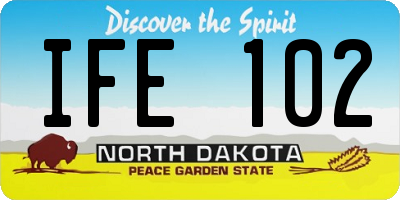 ND license plate IFE102
