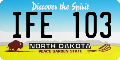 ND license plate IFE103