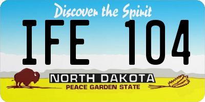 ND license plate IFE104