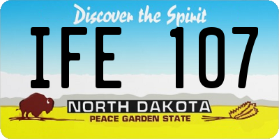 ND license plate IFE107