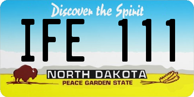 ND license plate IFE111