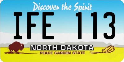 ND license plate IFE113