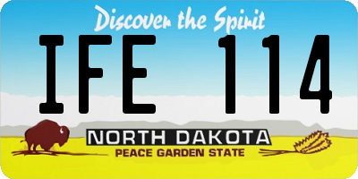 ND license plate IFE114