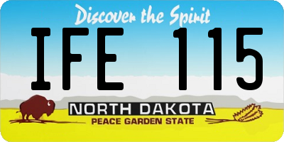 ND license plate IFE115