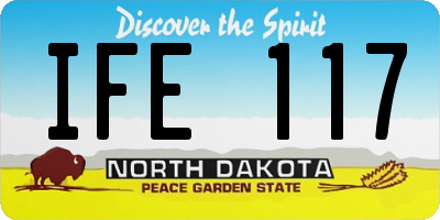 ND license plate IFE117
