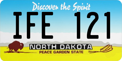 ND license plate IFE121