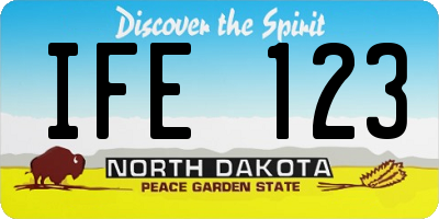 ND license plate IFE123
