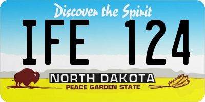 ND license plate IFE124