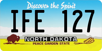 ND license plate IFE127