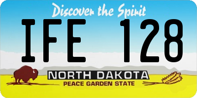 ND license plate IFE128