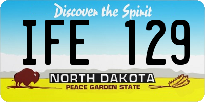 ND license plate IFE129