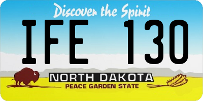 ND license plate IFE130