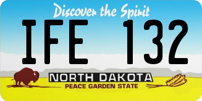 ND license plate IFE132