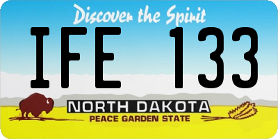 ND license plate IFE133