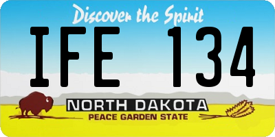 ND license plate IFE134