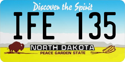 ND license plate IFE135